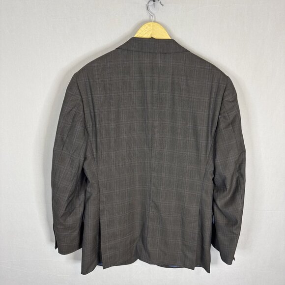 Astor & Black Ermenegildo Zegna Cool Effect Wool Blazer Gray Blue Plaid  Men 42R - Picture 3 of 8